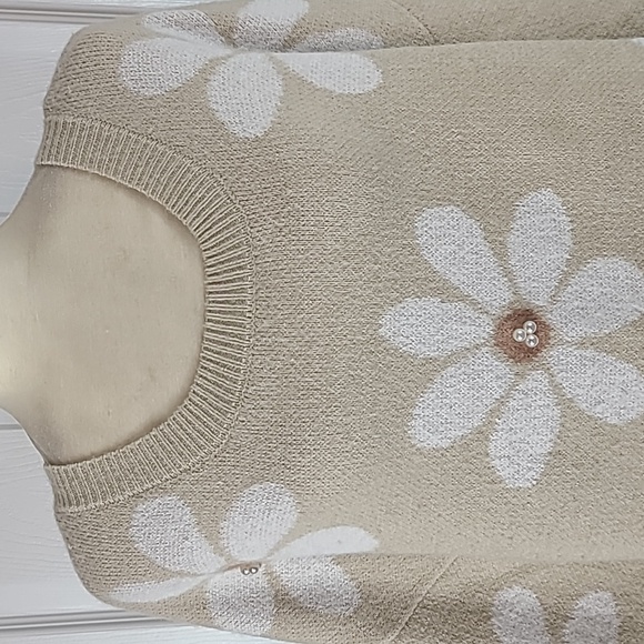 Francesca's Faux Pearl Sweater - Picture 2 of 12
